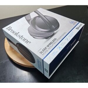 Brookstone *NIB Sleek Wireless Bluetooth Noise Isolating Headphones Quick Charge